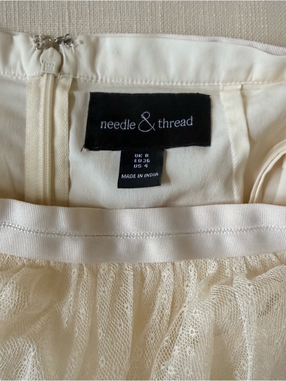 Needle & Thread Ivory Tulle Midi Skirt - Picture 3 of 3